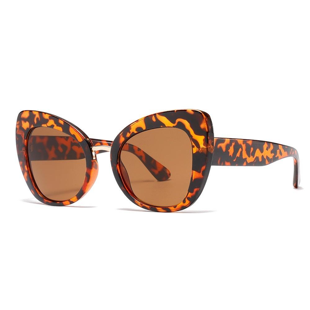New retro large frame cat eye anti-blue glasses classic daily commuting dating versatile plain and thin flat glasses
