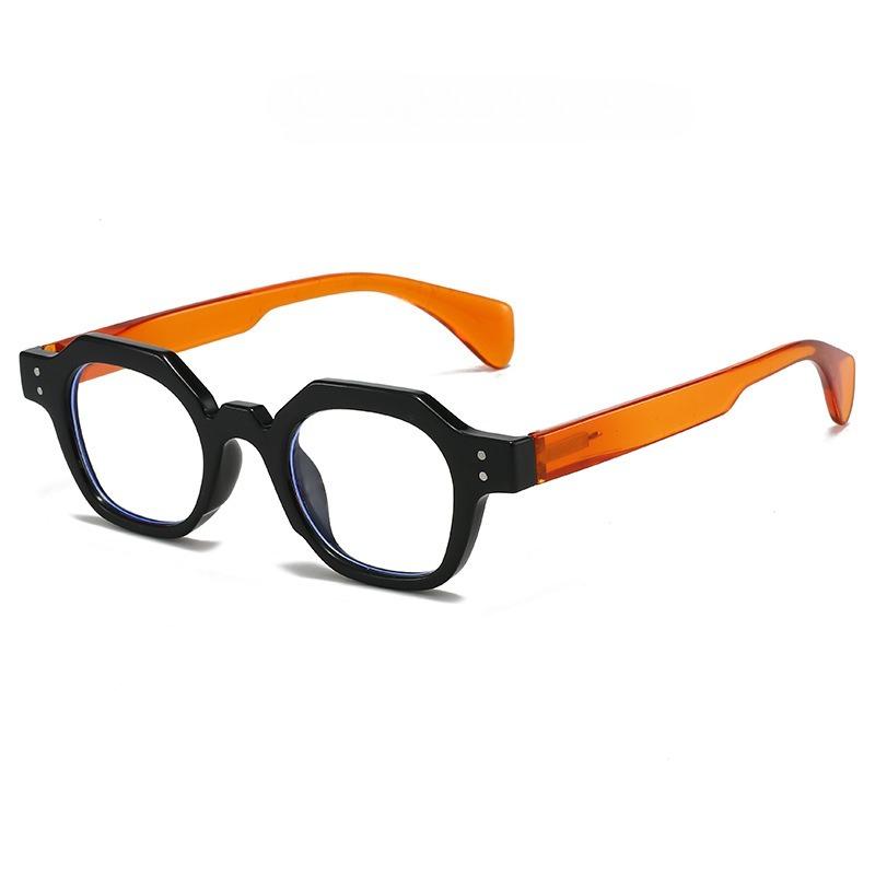 Men's and Women's Retro Polygonal Anti Blue Light Reading Glasses Classic Small-Frame Comfort Hyperopia Glasses Eye Protectio