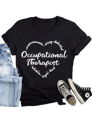 Wounisex Ergotherapie Shirt Ergotherapeut Herz T-Shirt Lässiges OT T-Shirt Tops