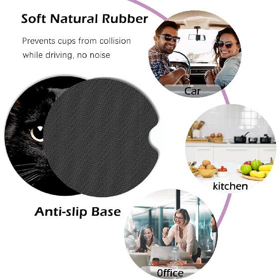 2 Pack Car Coasters for Cup Holders,Mandala Flower Car Cup Holder Coasters,2.75" Universal Size Anti Slip Rubber Mat,Automotive Interior