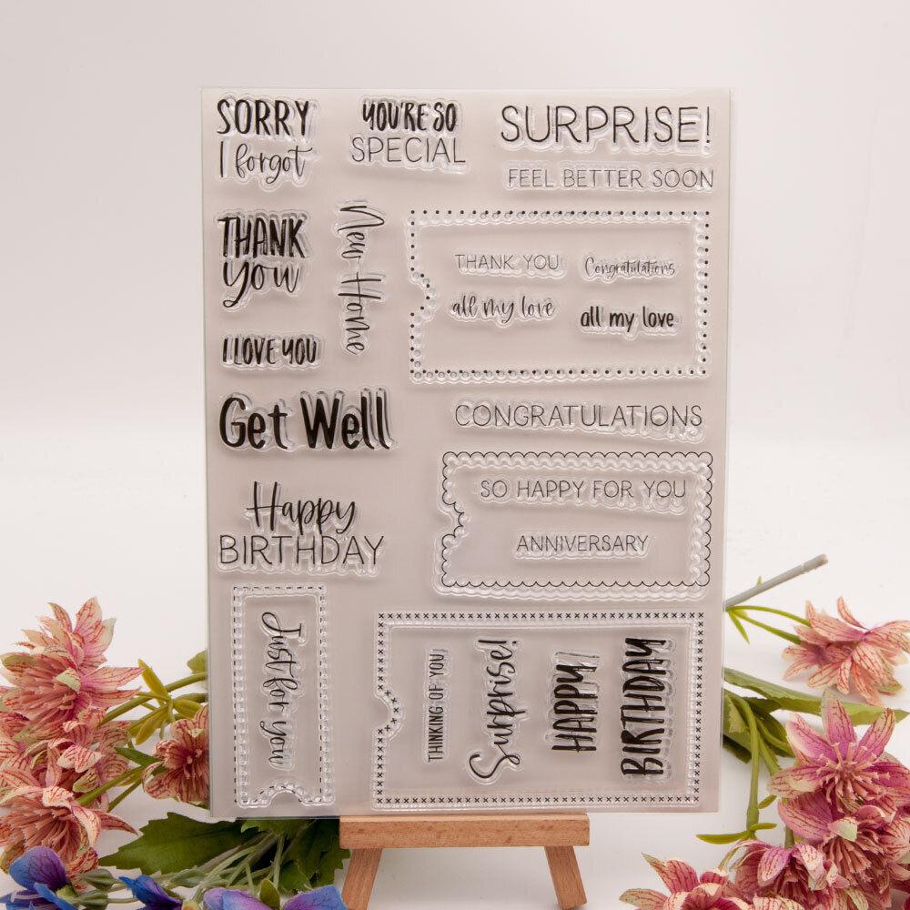 Flower Transparent Silicone Clear Stamps for Seal DIY Scrapbooking Photo Album Decor Poker Tulip Butterfly