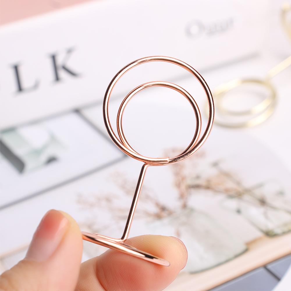 Rose Gold Desktop Decoration Paper Clamp Place Card Photos Clips Table Numbers Holder Clamps Stand