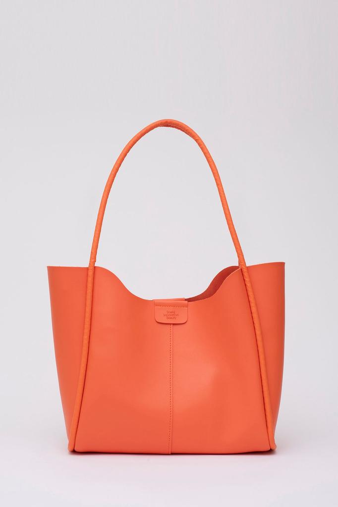 Women's Large Size Women's Hand and Shoulder Bag with Snap Fastener Wick Strap Faux Leather Makeup Bag