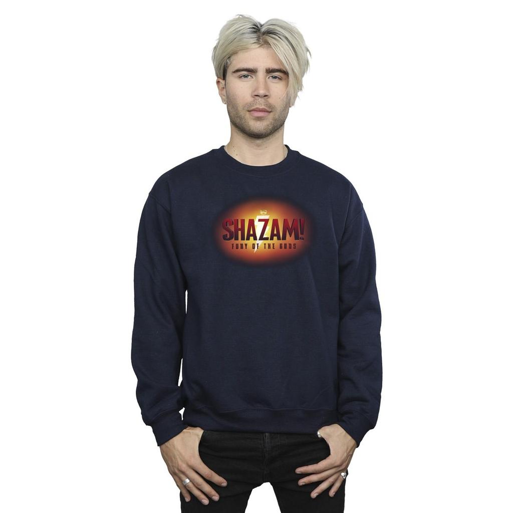 DC Comics Mens Shazam Fury Of The Gods 3D Logo Flare Sweatshirt