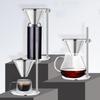Adjustable Stainless Steel Coffee Maker Station Stand with Double Filter Freestanding Drip Cone Brewer