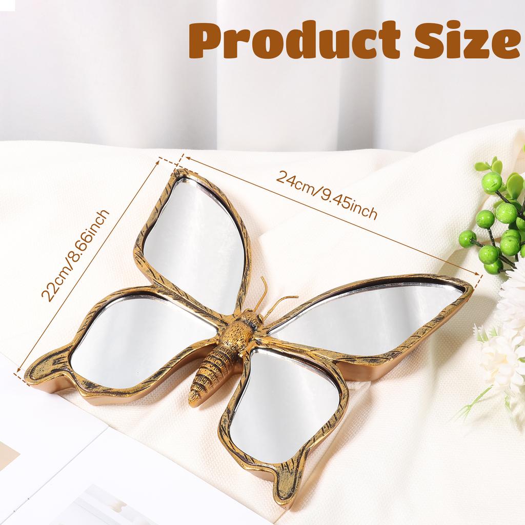 Wall Decor Art Vintage Swallow/Dragonfly/Butterfly Shape Mirror Home Decor for Living Room Bathroom Kitchen Decorations Indoor