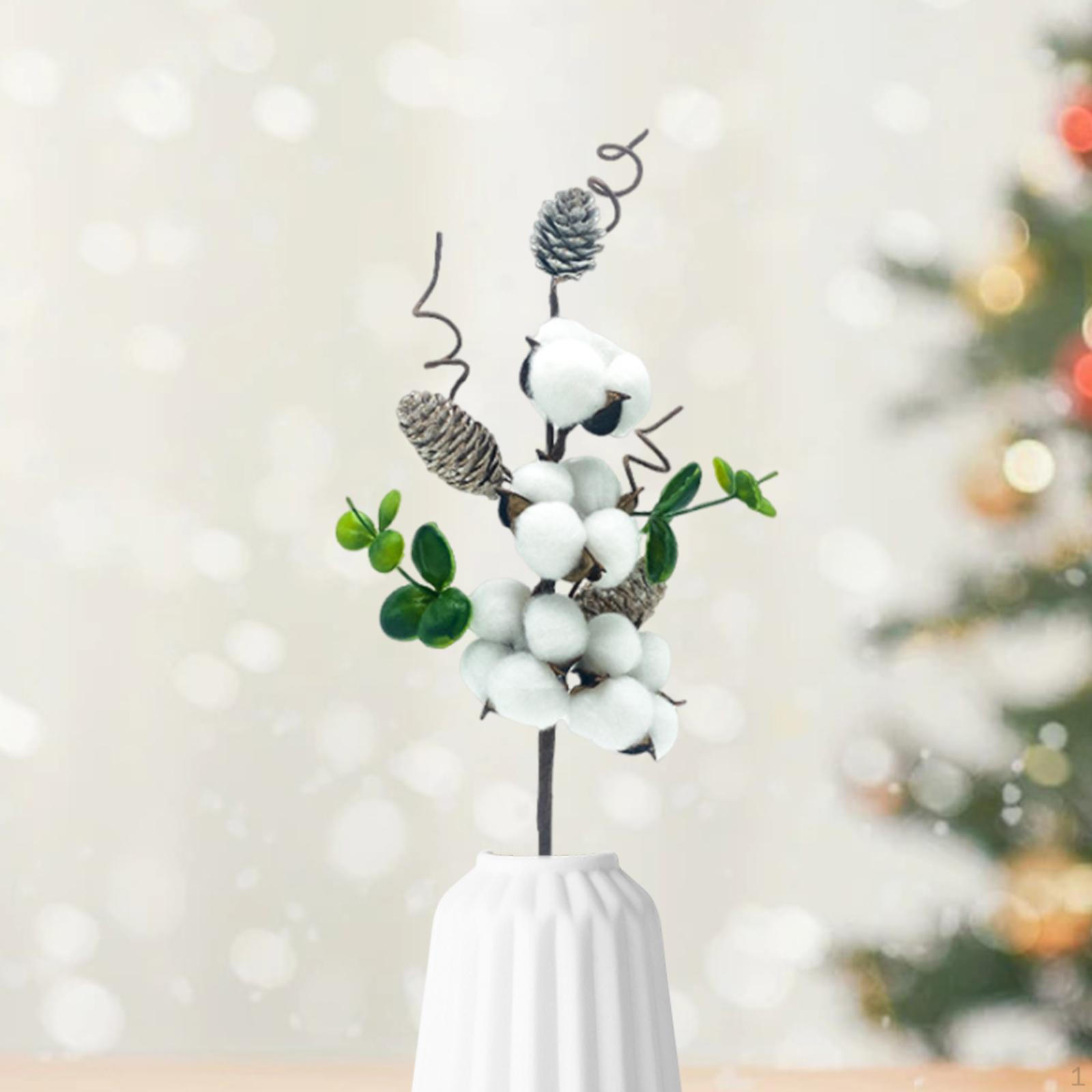 

Искусственный хлопковый стебель для украшения рождественской елки для гостиной with Pinecones