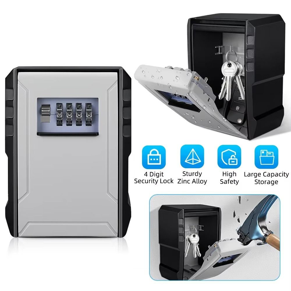 Large Capacity Password Key Box Metal Construction Locking Key Organizer  Key Management