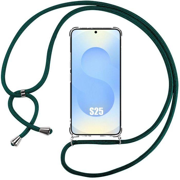 Coque pour Samsung Galaxy S25 - Protection avec Cordon Vert Nuit - BOOLING®