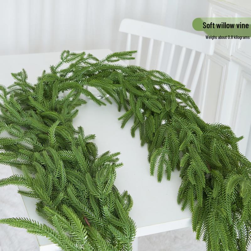 Encrypted PE Snow Flocking Christmas Rattan for Shopping Mall Decor