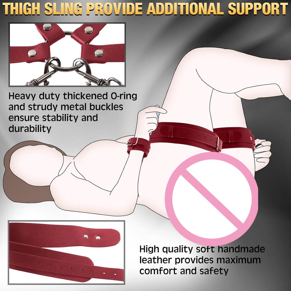 Adult Handcuffs Open Thigh Sex Toys Bra Lift Bondage Gear Sex Restraint Toy Collar Leash Leg Cuffs Couple Lover Erotic Game