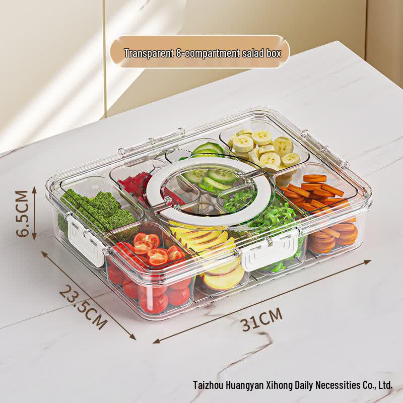 cmaos 8-Compartment Transparent Refrigerator Food Storage Container