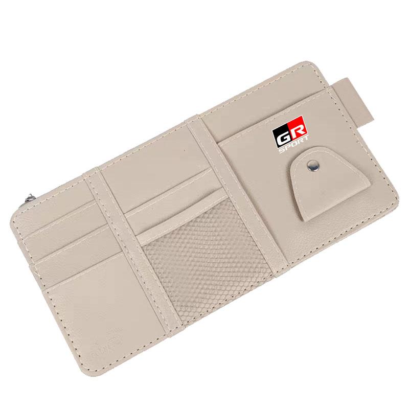 

Car Sun Visor Point Type Multi-function Storage Bag Car Accessories for Toyota TRD GR Chr Corolla Camry Rav4 Yaris Hilux Prius Fortuner GR бежевый