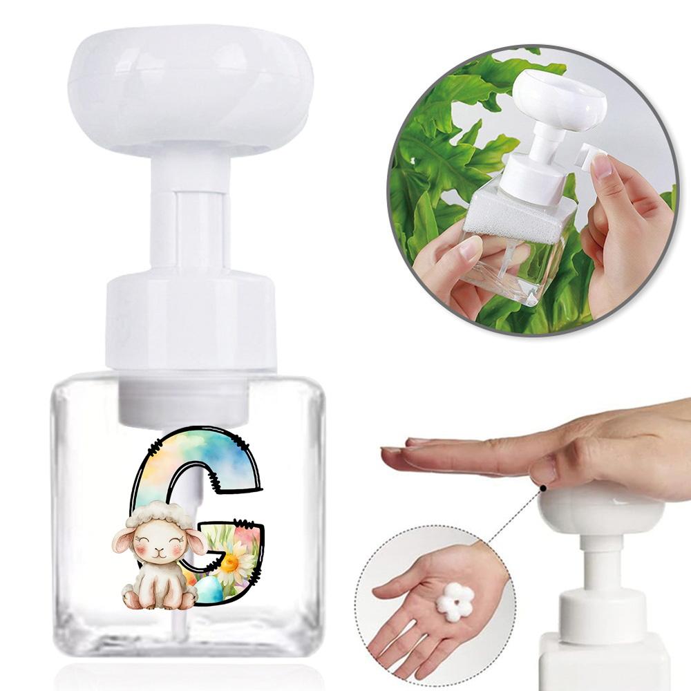250ml Square Flower Foam Bottle 2026 Soccer Refillable Lotion Container Leakproof Travel Pump Bottle for Skincare Sports Fan Gif