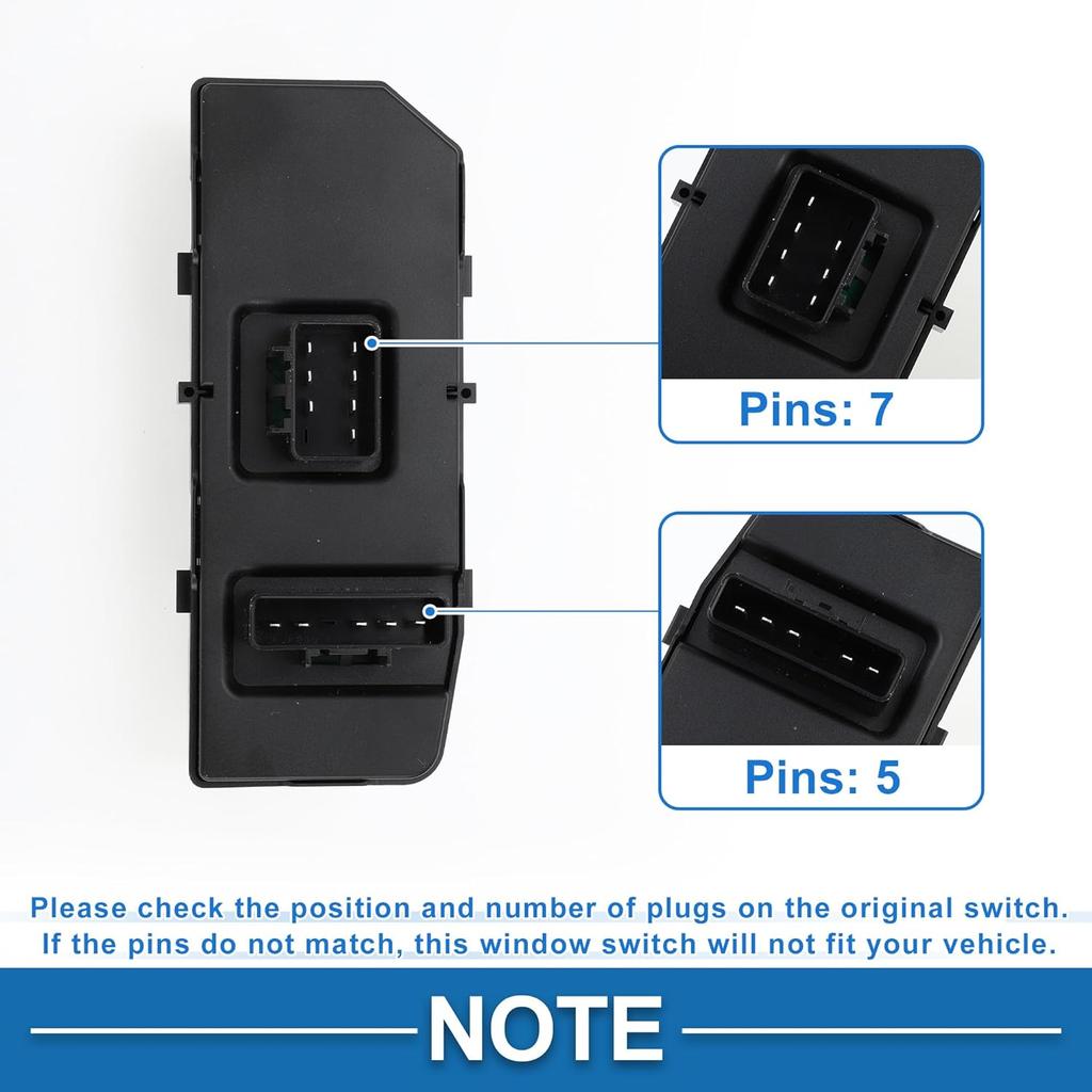 Power Window Switch Window Control Switch for Pontiac G6 2005-2009 Black