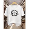 Powerhouse Gym Maglietta da Uomo in Cotone Allenamento Atletico Casual Sportiva Bianca Fitness Stile Muscle Fit