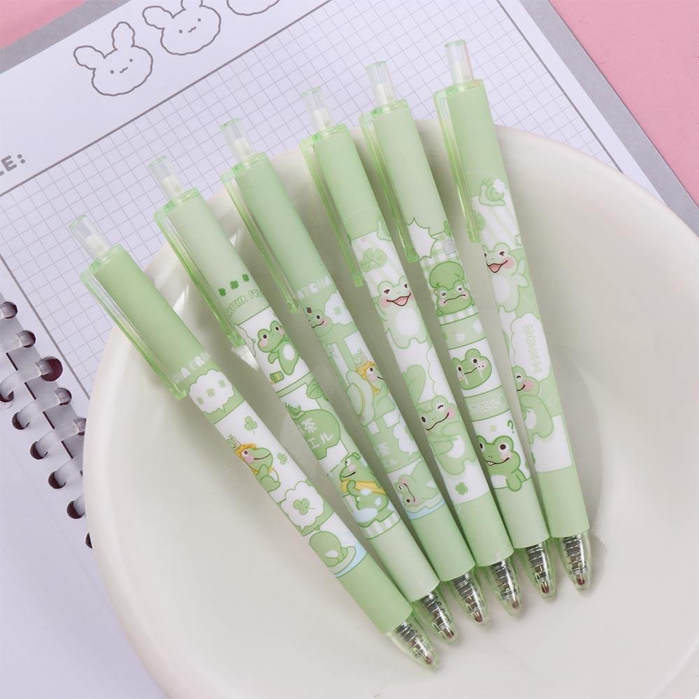 Press Funny School Supplies Writing Tool Neutral Pen Black Ink Pens Frog Manual Gel Pens Sign Pen