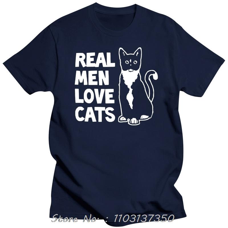 Fashion T-shirt Real Men Love Cats Men T-Shirt Black Cotton S-3Xl Custom Special Print Shirt Unisex O-Neck Tshirt Men's Clothing