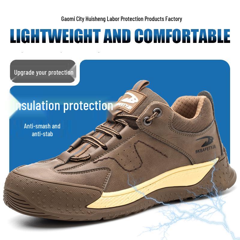 

Insulated 6KV Men s Work Shoes with Plastic Toe Cap, Anti-Smash, Anti-Puncture, Anti-Slip, and Wear-Resistant Protection HS676-Khaki;37