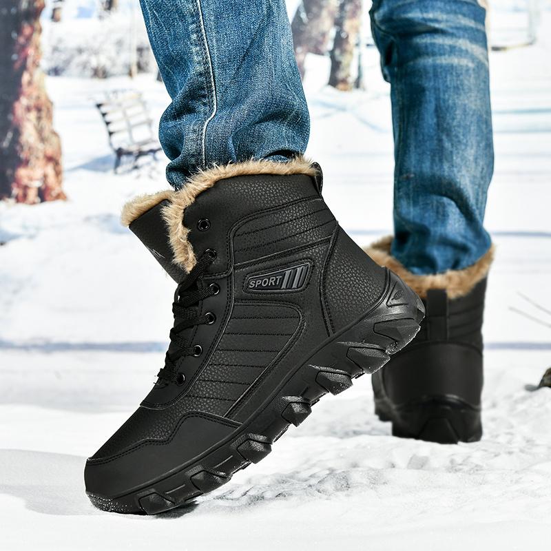 Russian Style Men's Winter Waterproof Outdoor Ankle Snow Boots Warm Anti-skid High Top Cold Weather Footwear for Men