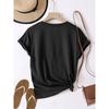 Women Graphic Print T-Shirt Crew Neck Short Sleeve Spring Summer Casual Top