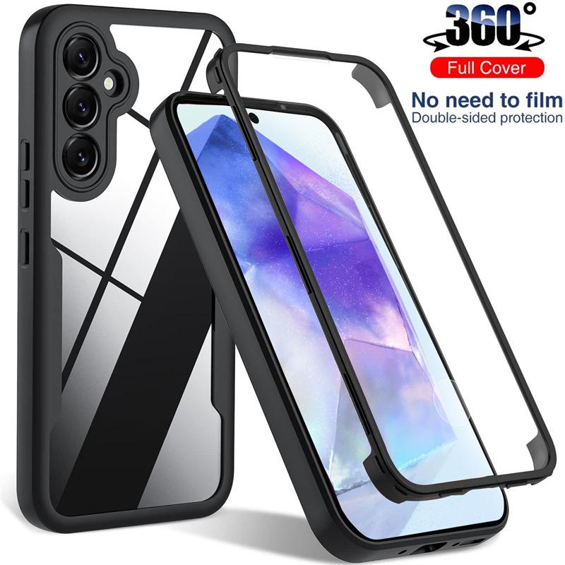 360 Полное покрытие защитный чехол для Samsung Galaxy A55 A54 5G A35 A25 A15 A14 A24 A34 A53 A73 A33 A23 A13 A52S A32 A22 A12 Чехол