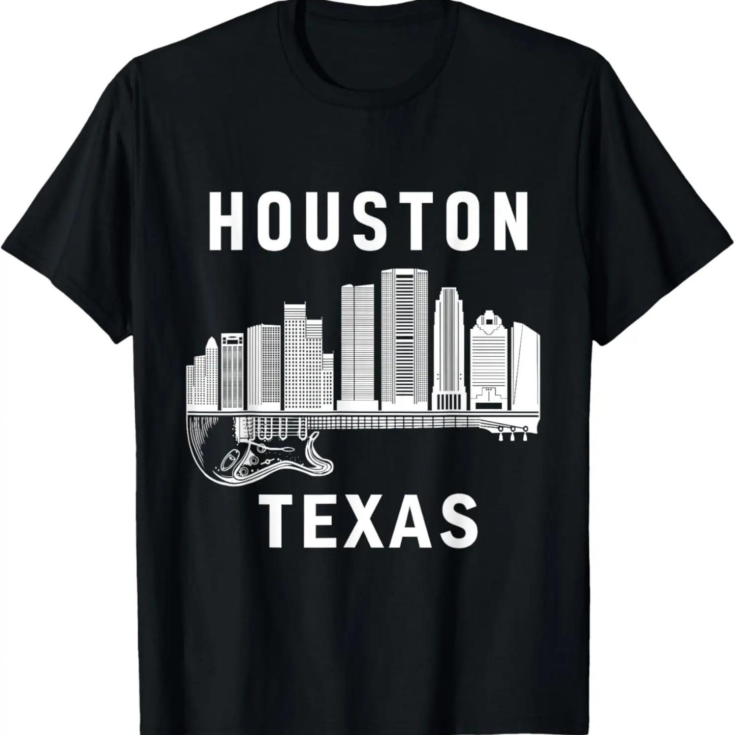 Houston City Skyline Music Texas Souvenir Houston T-Shirt S чёрный