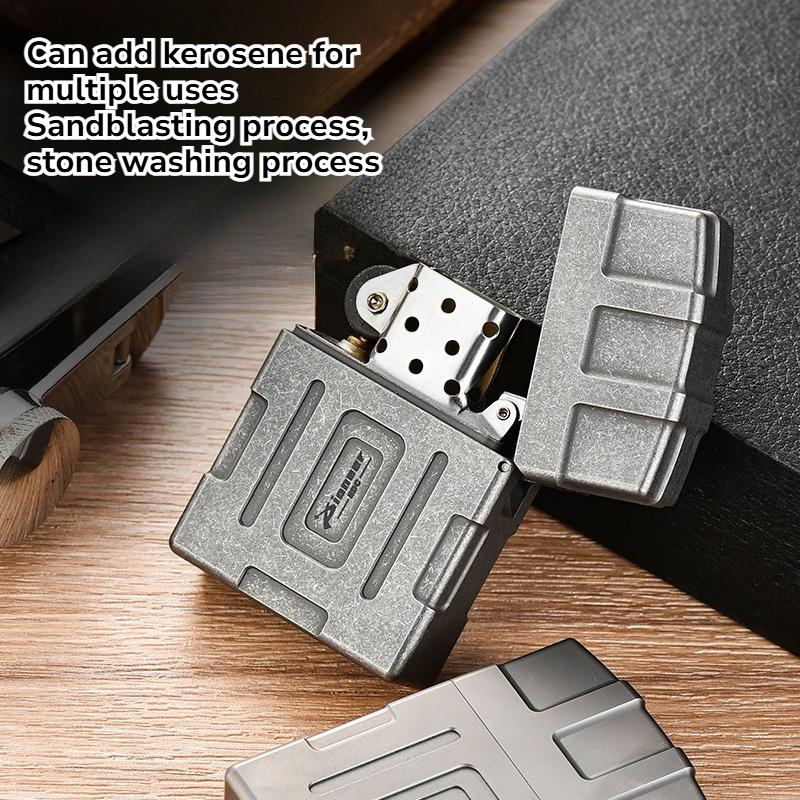 New Popular Titanium Alloy Lighter Convenient Flip Cover Cigarette Lighter Durable Men's Gift Cigarette Accessories