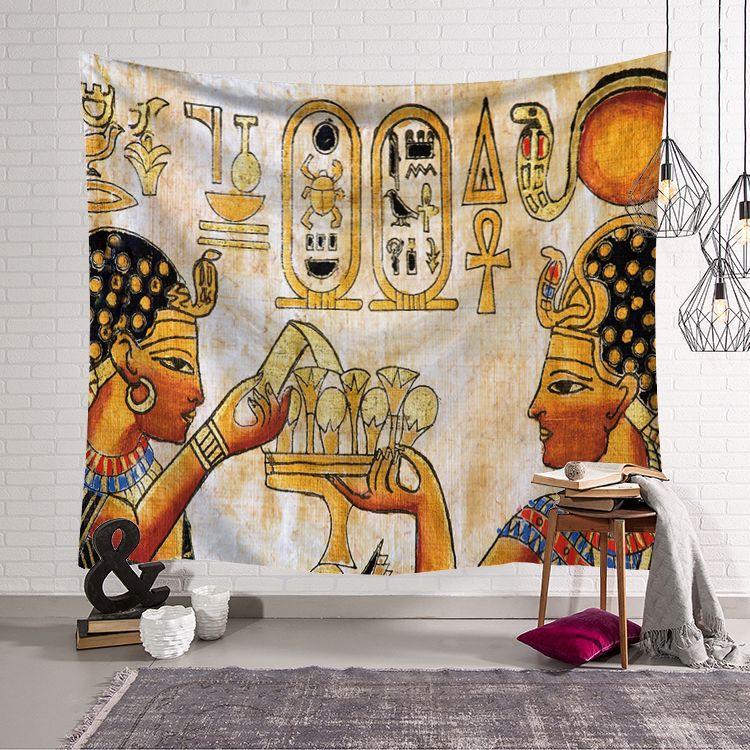 Yellow Ancient Egypt Hanging Old Culture Printed Hippie Egyptian Tapestries Wall Cloth Home Decor Vintage Tapestry