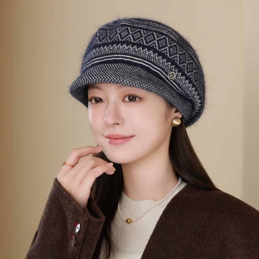 Hat Winter Thermal Basin Hat Fleece Thickened Wool Hat Knitted Rabbit Hair Ear Protector Hat