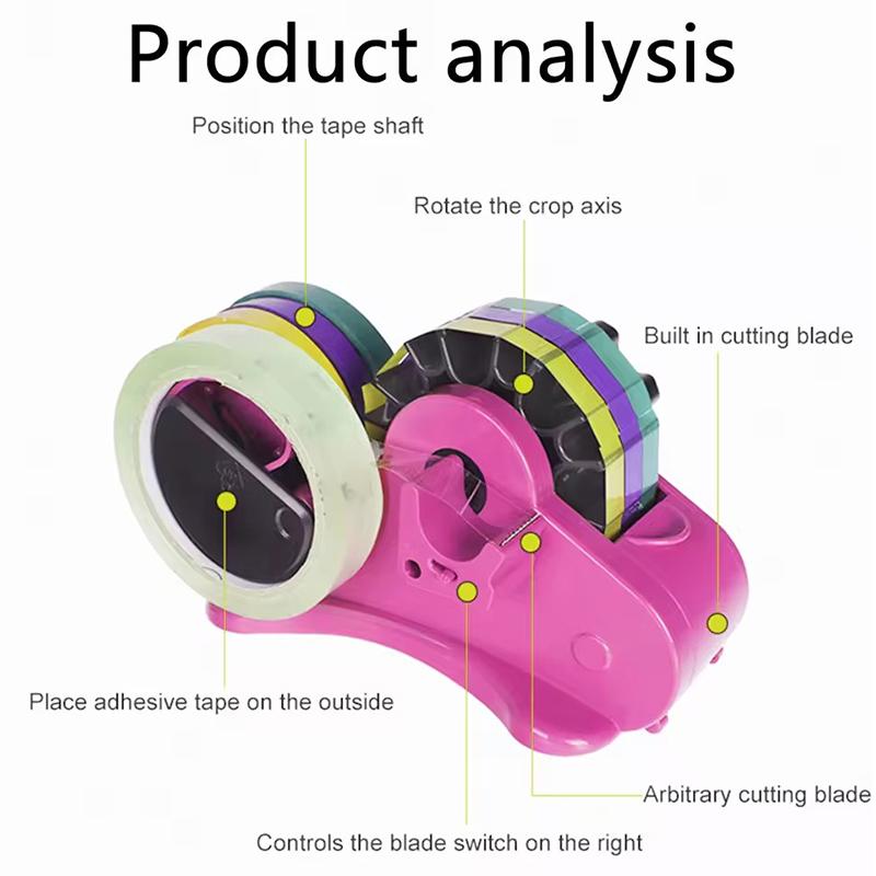 Semi-Automatic Tape Dispenser Multi-Roll Cutting Reusable Thermal Tape Dispenser With Compartment For Thermal Transfer Tape