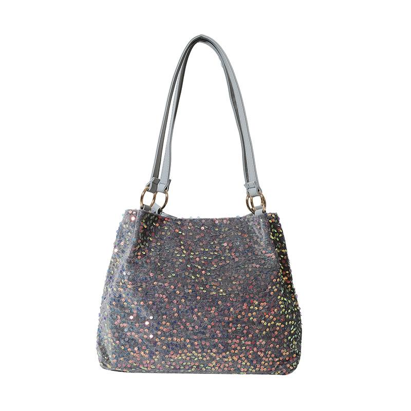 Large capacity bag women's summer versatile 2025 new casual shoulder bag sequined student tote bag