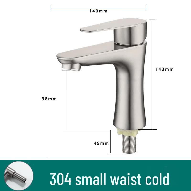 LiLong 304 Stainless Steel Single Cold Basin Faucet