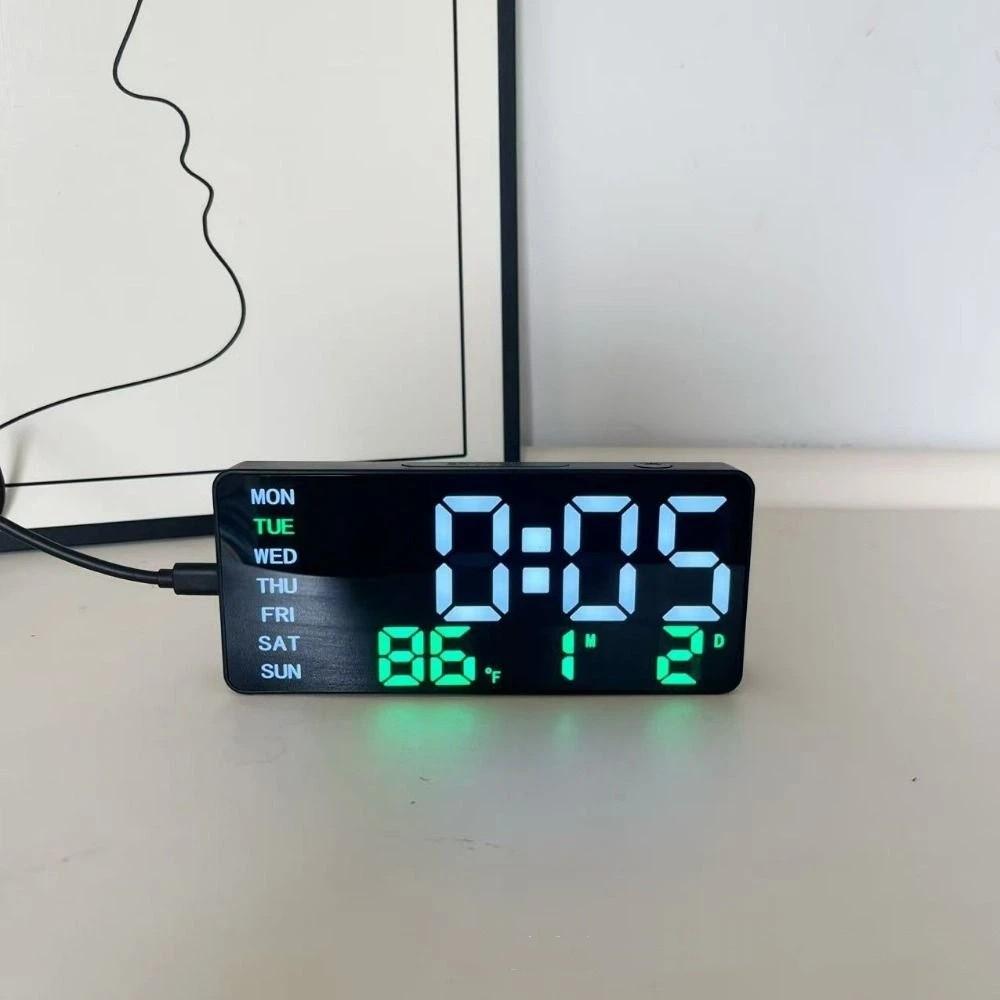 Dual Alarm Electronic Clock Large Screen Date Week Display Timer Desktop Clock Living Room