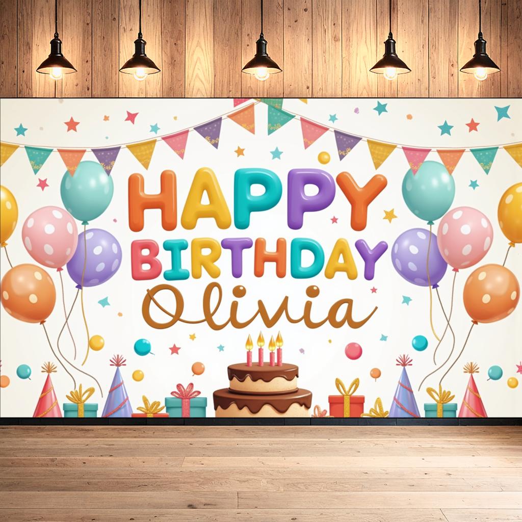 Easy to Hang Party Decoration Festive Banner Happy Birthday Banner for Birthday Party Event Decoration Kids Celebration