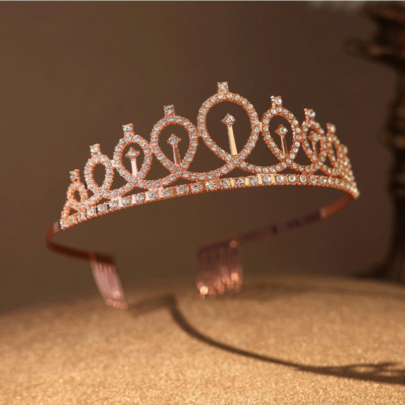 

European and American Party Crown Headband Hair Accessory Full Diamond Exquisite Children s Birthday Party Princess Headband Comb Accessory