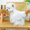 Pet Clothes Dog Cat Anti Hair Loss Summer White Simple Haute Couture Wedding Dress Princess Dress