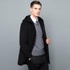 Autumn and winter hooded double-sided wool coat men's mid-length double-sided denim coat windbreaker men's young and middle-aged classic coat