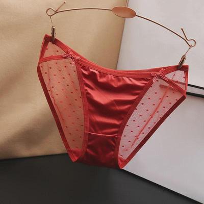 Grote Sexy Naadloze Lage Taille Mesh Slip voor Dames - Zijdezacht Satijn met Katoenen Kruisje