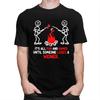T-shirts Drôles Personnalisés Feu de Camp et Saucisse Citation pour Hommes 100% Coton T-shirts Aventure Camping T-shirts Manches Courtes Mode T-shirt