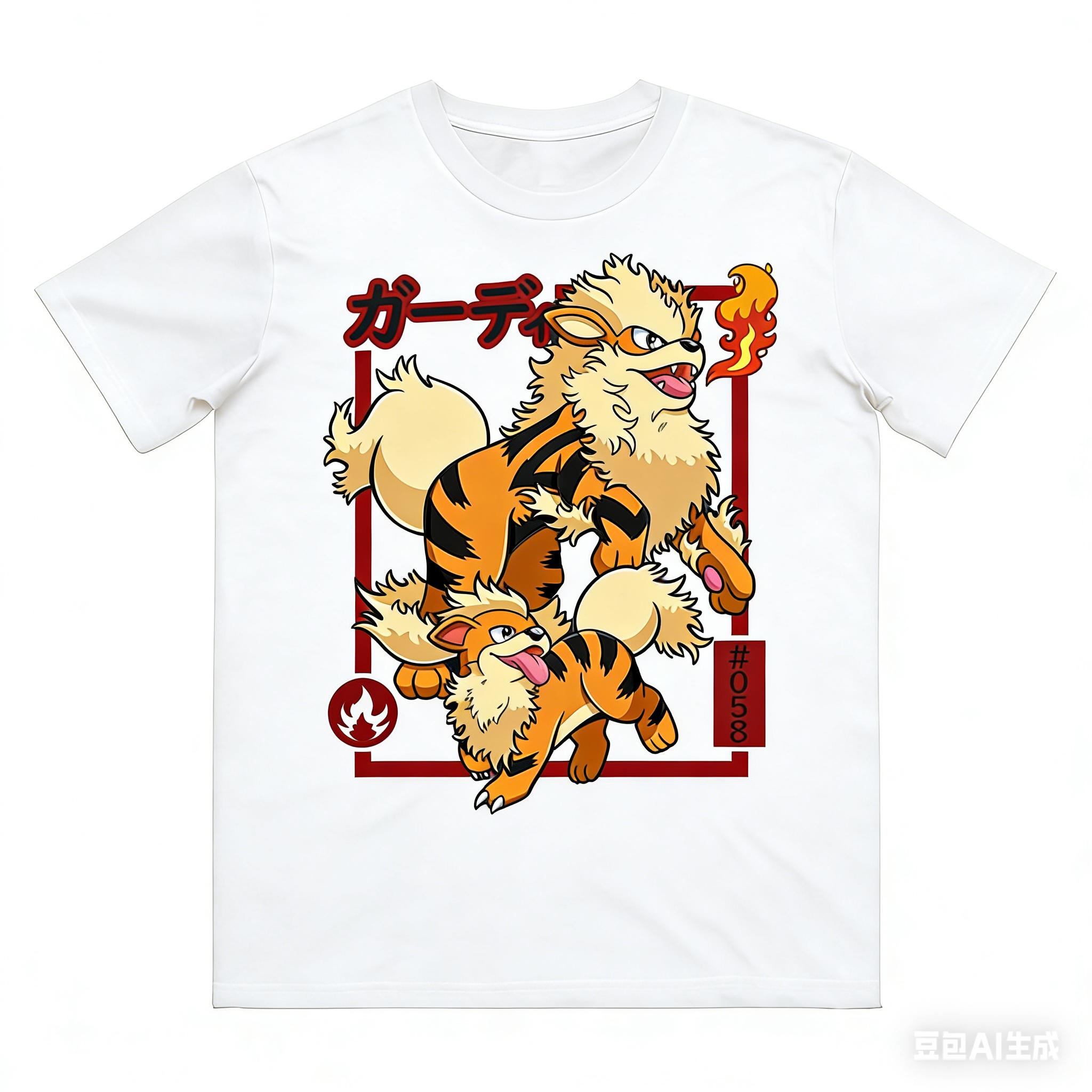 

Growlithe Evolution Printed Pure Cotton T-shirt Men and Women Spring/Summer New Collection Fashion Short Sleeved Shirt S
