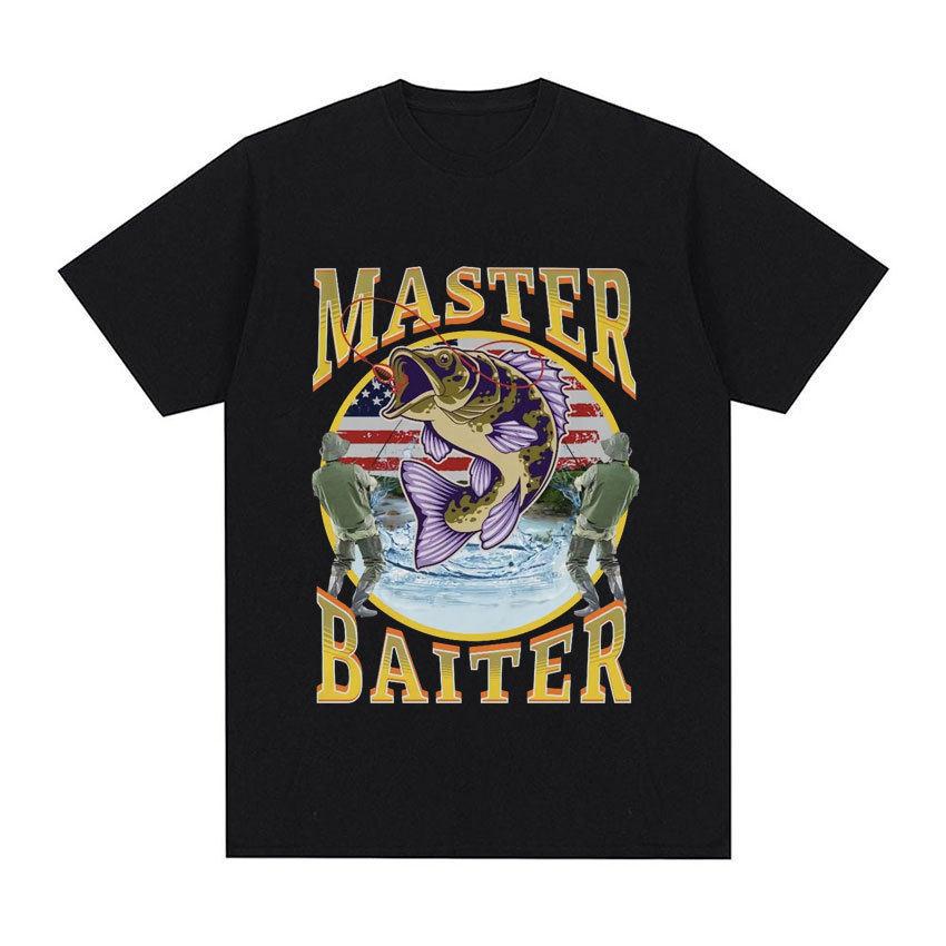 

Funny Master Baiter Fishing Parody T-Shirt Summer Men Women Clothing Fashion Harajuku Kawaii T-shirt Women s Y2K Clothing Top... S разноцветный