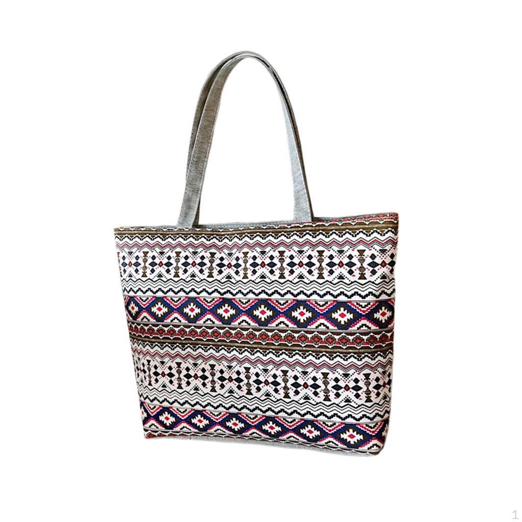 Embroidered Shoulder Bag, Tote Women's Handbag, Zipper, Large Capacity, Shopping Fashion,