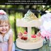 Double Layer Rotating Cake Cupcakes Carousel Stand With 6 Small Trays For Event Catering Bakeries Home Celebration
