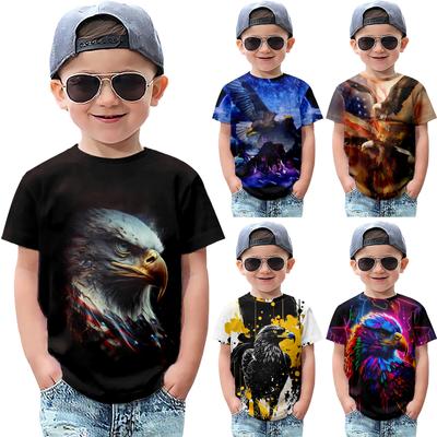 Adler Kinder Sommer T-Shirt Rundhals Teenager Herren Streetwear