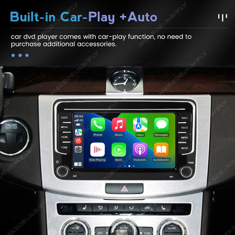 Navifly 2 Din Android Auto Carplay Car Stereo GPS Player For VW Volkswagen Skoda Octavia Golf 5 6 Touran Passat B6 Polo Jetta BT