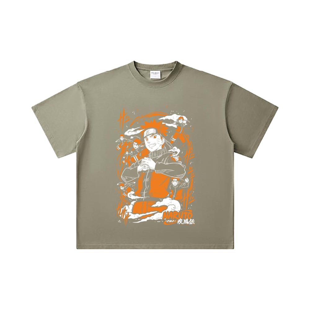 260 GSM Double Yarn 32 Count 100% Cotton Naruto V1 Print Unisex Heavy Cotton T Shirt