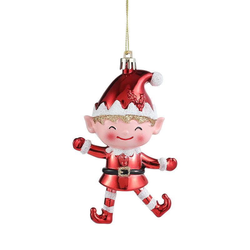 Christmas Pendant Red White Cartoon Plastic Christmas Tree Pendant Diy Vertical Pendant Family Christmas Atmosphere Decoration