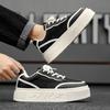 Herren Sneaker Mode Skateboard Schuhe Leicht Leder Freizeitschuhe für Herren Schnürschuhe Vulkanisierte Schuhe Plateau-Schuh Tenis Masculino
