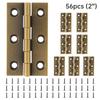 2 Zoll Mini Klappscharniere aus massivem Messing, 8 Stück mit 48 Schrauben für Schrank Schublade Holzkiste Möbelbeschläge